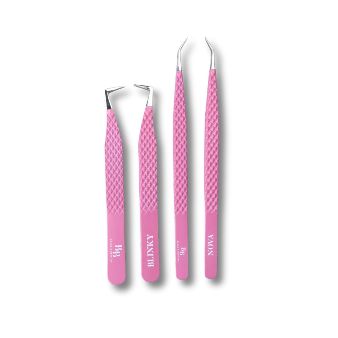 BLINKY & NOVA DUO- FIBER TIP TWEEZERS - Blink & Buff Co. | Lash Supplies